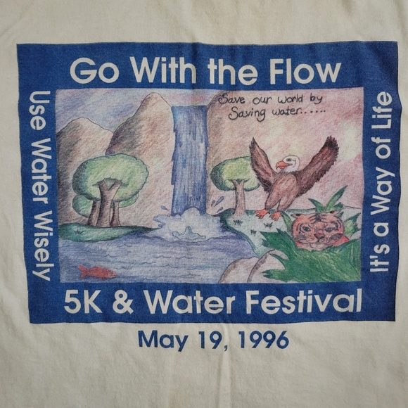 Vintage 1996 Go With The Flow T-shirt - Picture 2 of 8
